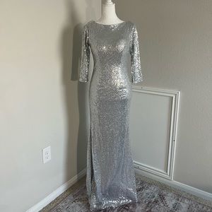 Silver sequin formal dress